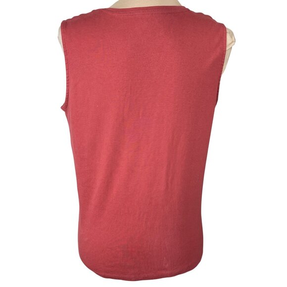 2 Christopher & Banks Tank Top T-Shirt Sleeveless Size L Large Red Orange - Picture 3 of 9